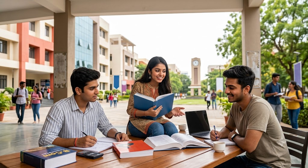Students studying together